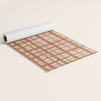 Retro Watercolor Plaid Painted Stripe Pattern in Clay and Putty Yoga Mat Gallery Image 2