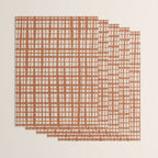 Retro Watercolor Plaid Painted Stripe Pattern in Clay and Putty Wrapping Paper Gallery Image 3