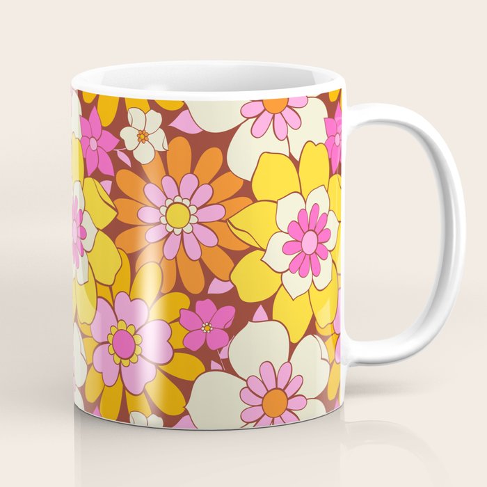 Vintage hand drawn flower art pattern Coffee Mug Gallery Image 1