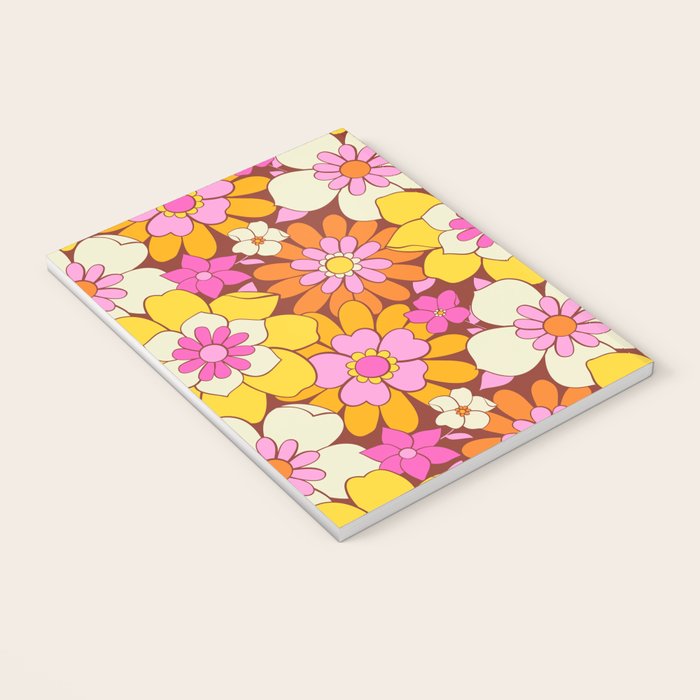 Vintage hand drawn flower art pattern Notebook Gallery Image 3