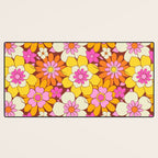 Vintage hand drawn flower art pattern Desk Mat Gallery Image 3