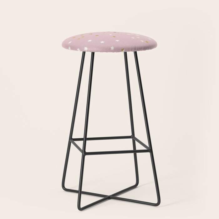 Pink and Gold Stars Stool Gallery Image 1