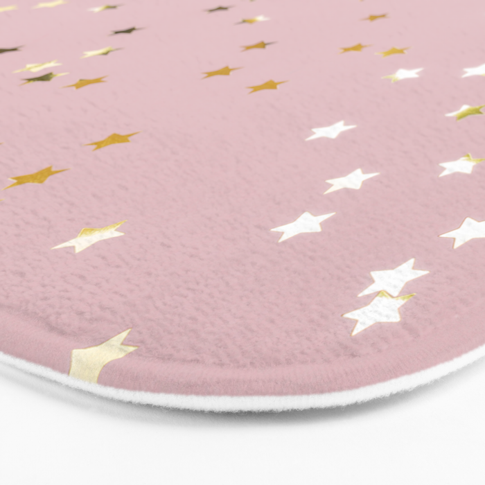 Pink and Gold Stars Bath Mat Gallery Image 3