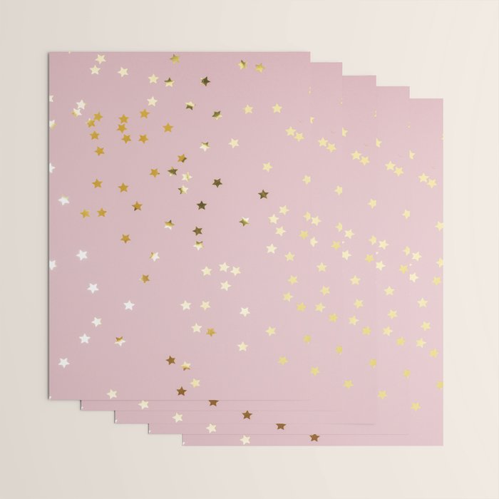 Pink and Gold Stars Wrapping Paper Gallery Image 3