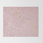 Pink and Gold Stars Throw Blanket Gallery Image 2