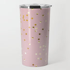 Pink and Gold Stars Travel Mug Gallery Image 1