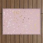 Pink and Gold Stars Outdoor Rug Gallery Image 1