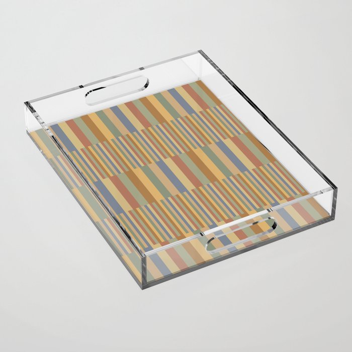 Mixed Stripes Pattern XXI Pastel Vintage Acrylic Tray Gallery Image 1