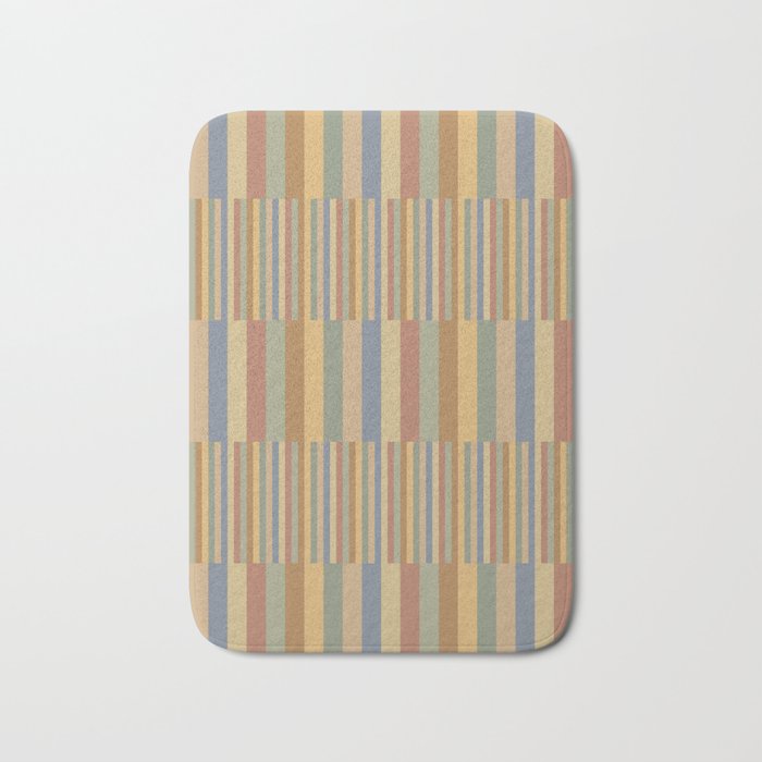 Mixed Stripes Pattern XXI Pastel Vintage Bath Mat Gallery Image 1