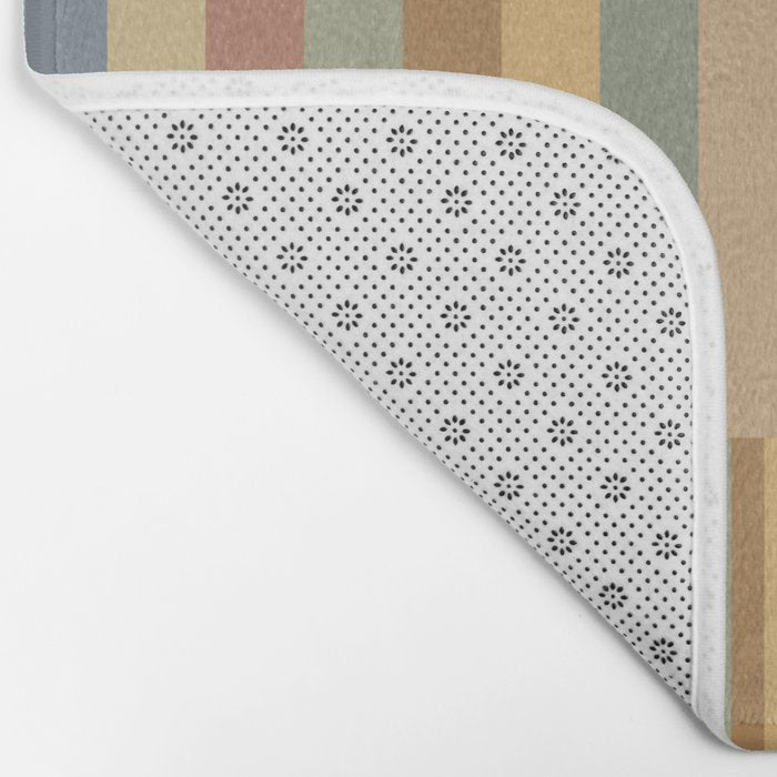 Mixed Stripes Pattern XXI Pastel Vintage Bath Mat Gallery Image 2
