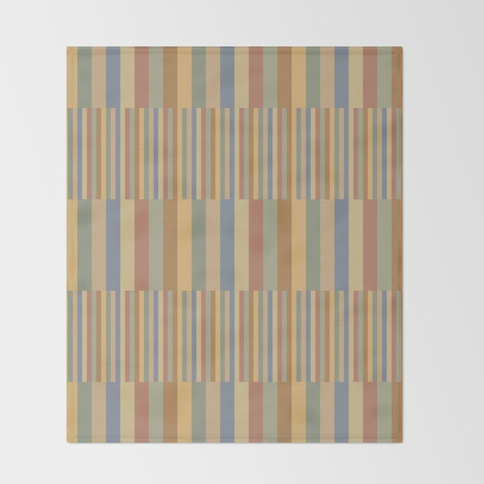 Mixed Stripes Pattern XXI Pastel Vintage Throw Blanket Gallery Image 2