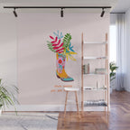 Grow where you are planted - Cowboy boot with Foliage Wall Mural Gallery Image 1