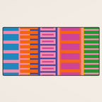 Colorful Bold Block Stripe Pattern in Pink Orange Blue Green Desk Mat Gallery Image 3