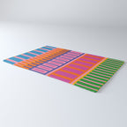 Colorful Bold Block Stripe Pattern in Pink Orange Blue Green Rug Gallery Image 3