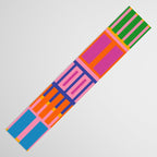 Colorful Bold Block Stripe Pattern in Pink Orange Blue Green Table Runner Gallery Image 3