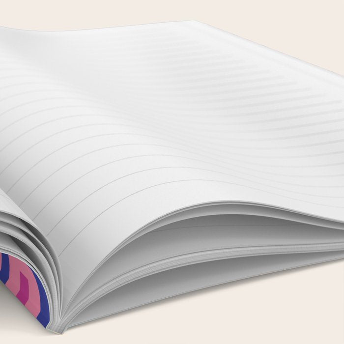 Colorful Bold Block Stripe Pattern in Pink Orange Blue Green Notebook Gallery Image 2