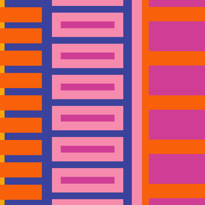Colorful Bold Block Stripe Pattern in Pink Orange Blue Green Coffee Mug Gallery Image 2