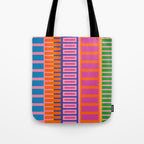 Colorful Bold Block Stripe Pattern in Pink Orange Blue Green Tote Bag Gallery Image 1