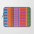 Colorful Bold Block Stripe Pattern in Pink Orange Blue Green Laptop Sleeve Gallery Image 1