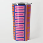 Colorful Bold Block Stripe Pattern in Pink Orange Blue Green Travel Mug Gallery Image 1