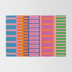Colorful Bold Block Stripe Pattern in Pink Orange Blue Green Rug Gallery Image 2