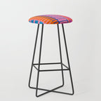 Colorful Bold Block Stripe Pattern in Pink Orange Blue Green Stool Gallery Image 1