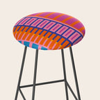 Colorful Bold Block Stripe Pattern in Pink Orange Blue Green Stool Gallery Image 2