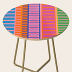 Colorful Bold Block Stripe Pattern in Pink Orange Blue Green Side Table Gallery Image 2
