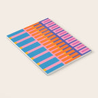 Colorful Bold Block Stripe Pattern in Pink Orange Blue Green Notebook Gallery Image 3