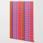 Colorful Bold Block Stripe Pattern in Pink Orange Blue Green Wallpaper Gallery Image 2