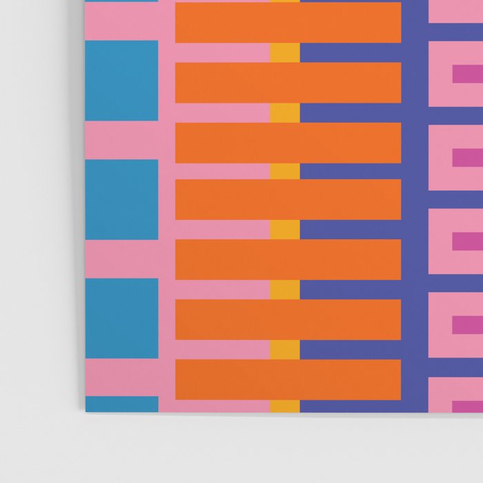 Colorful Bold Block Stripe Pattern in Pink Orange Blue Green Poster Gallery Image 3