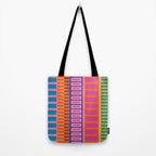 Colorful Bold Block Stripe Pattern in Pink Orange Blue Green Tote Bag Gallery Image 2