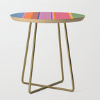 Colorful Bold Block Stripe Pattern in Pink Orange Blue Green Side Table Gallery Image 1