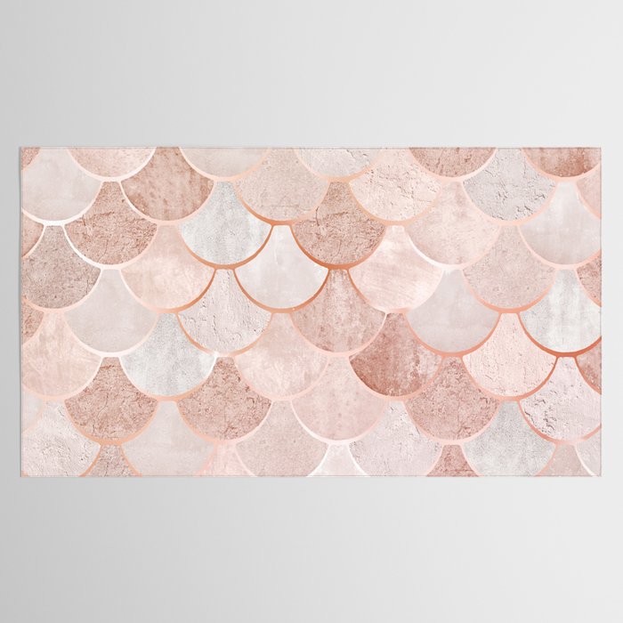 Mermaid Pattern, Pink Aesthetic Tablecloth Gallery Image 2