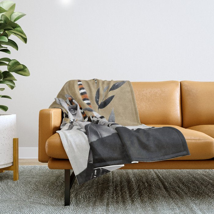 Woman and snakes Throw Blanket Gallery Image 1