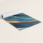 Abstract Blue with Gold Yoga Mat Gallery Image 2
