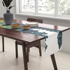 Resting at Dogo - Nature Ukiyo Landscape in Green, Orange, Red & Blue Table Runner Gallery Image 2