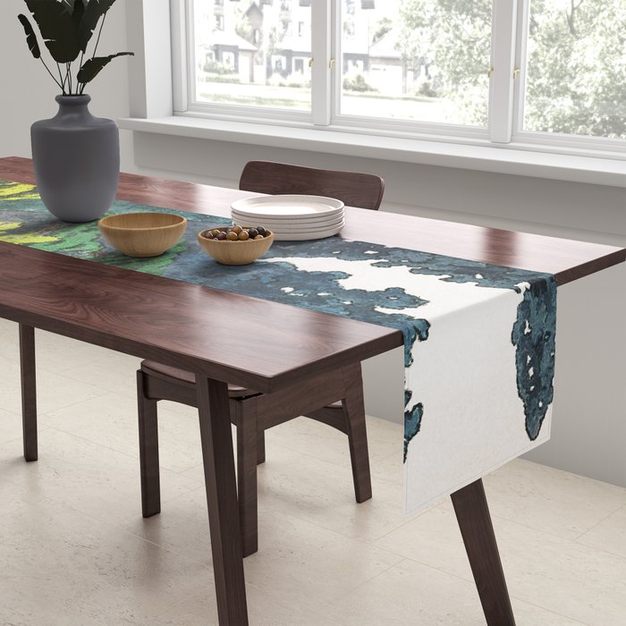 Resting at Dogo - Nature Ukiyo Landscape in Green, Orange, Red & Blue Table Runner Gallery Image 2