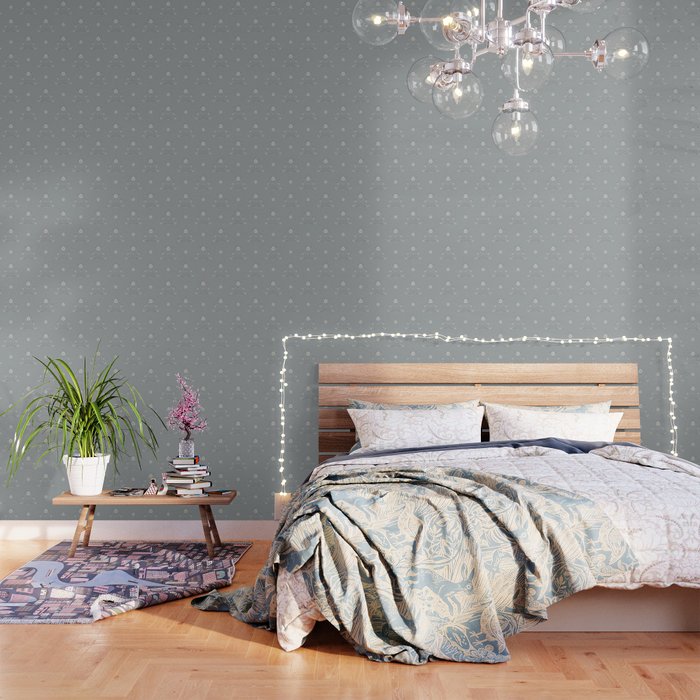 Cafe Floral - Dusty Blue Wallpaper Gallery Image 1