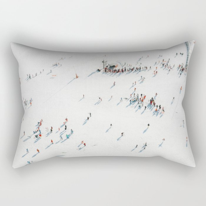 Aerial shot of ski resort Rectangular Pillow Gallery Image 1