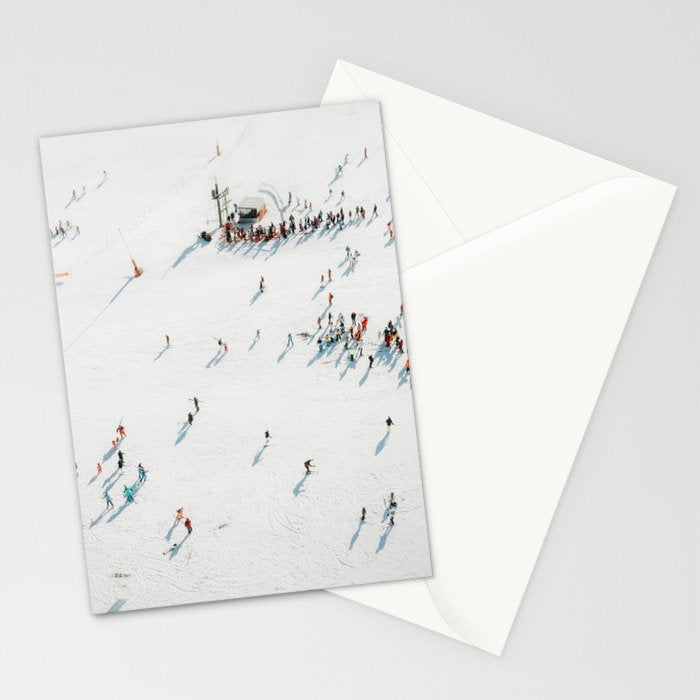 Aerial shot of ski resort Stationery Card Gallery Image 2