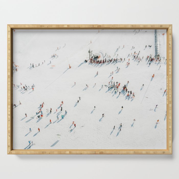 Aerial shot of ski resort Serving Tray Gallery Image 1