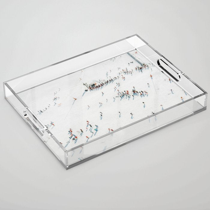 Aerial shot of ski resort Acrylic Tray Gallery Image 1