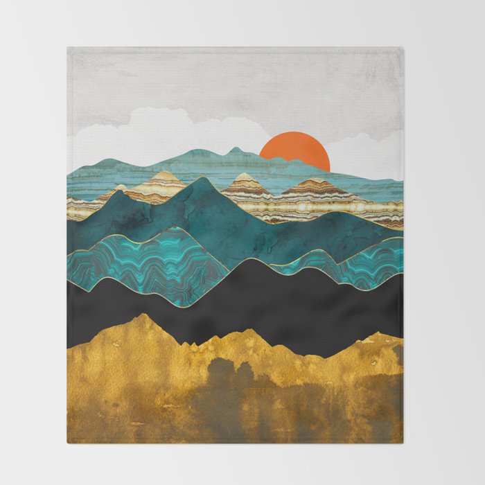 Turquoise Vista Throw Blanket Gallery Image 2