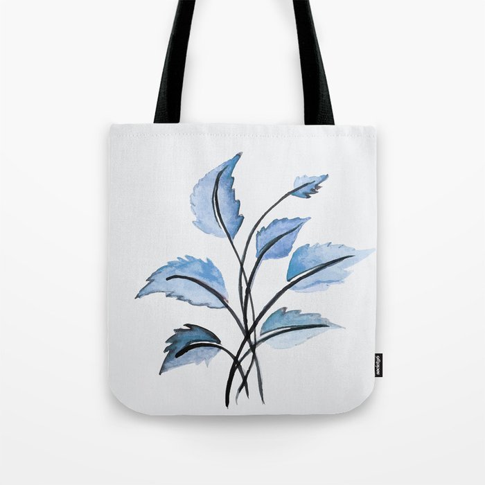 Blue leaves Tote Bag Gallery Image 1