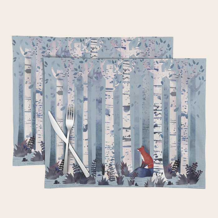 The Birches (in Blue) Placemat Gallery Image 1