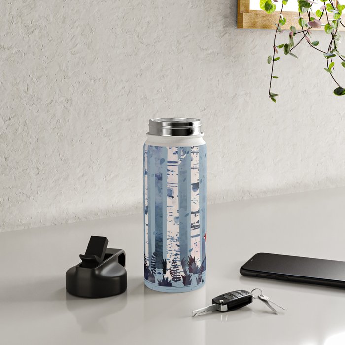 The Birches (in Blue) Water Bottle Gallery Image 4