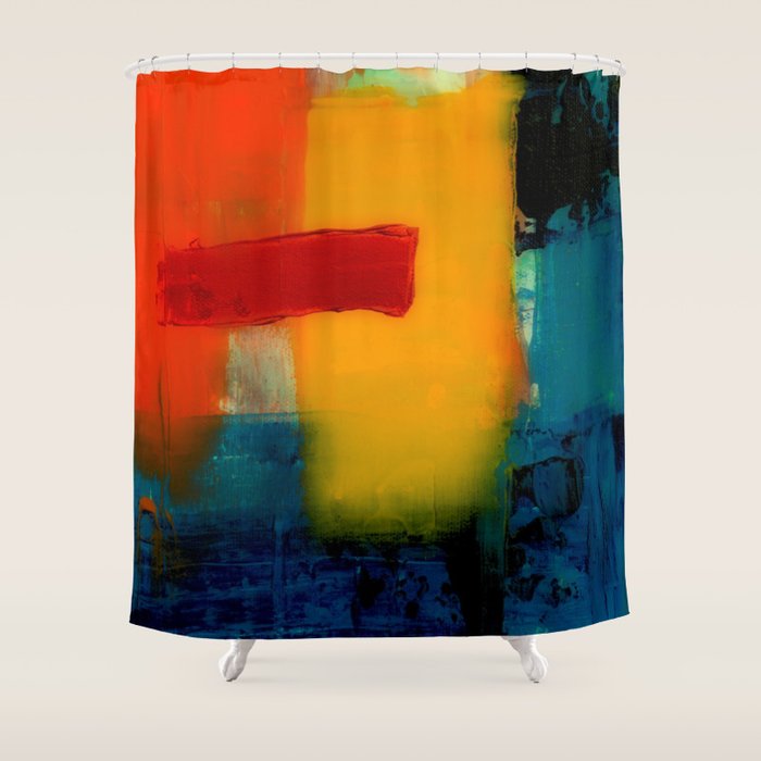 Mid Century Abstract Art Shower Curtain Gallery Image 1