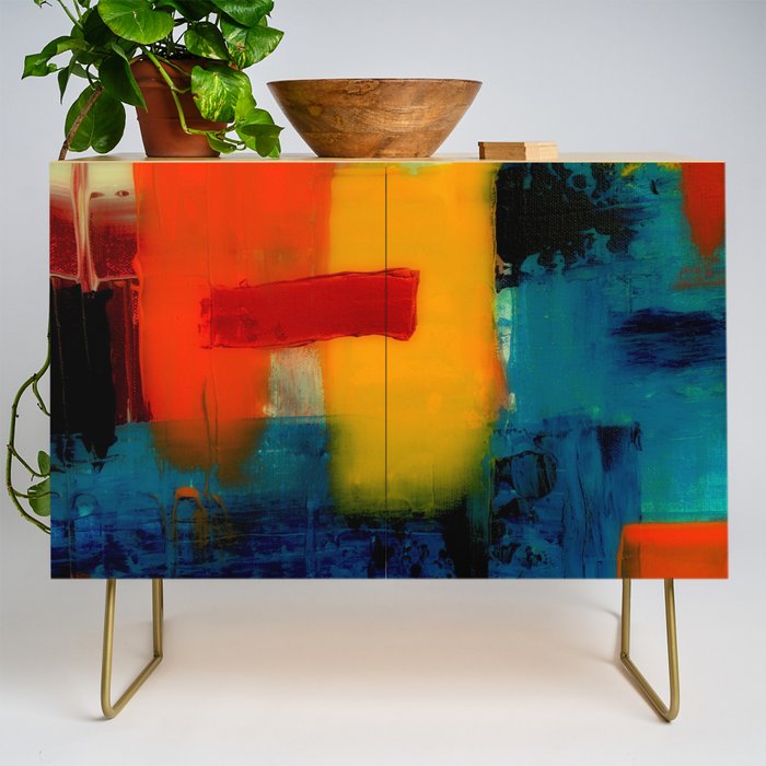 Mid Century Abstract Art Credenza Gallery Image 1