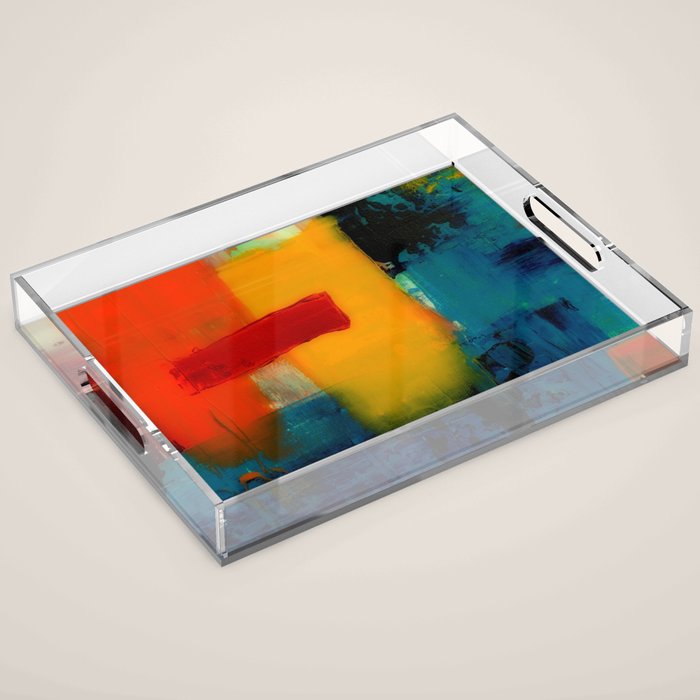 Mid Century Abstract Art Acrylic Tray Gallery Image 1